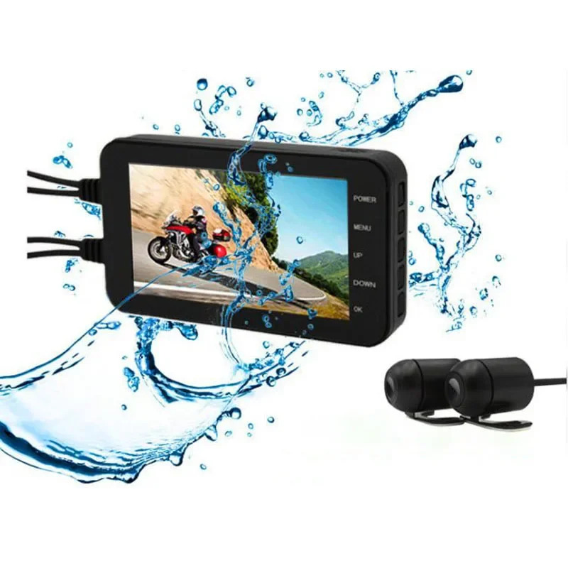 MT003 Motorcycle DVR Front+Rear Dash Camera Motor Bike Dash Cam Video Recorder Front Rear View Waterproof Motorcycle Camera