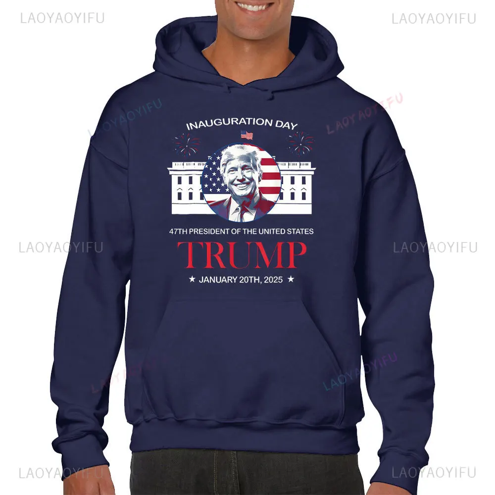 I Well Be Home for Christmas Man Hoody Inaugurate Day 47th Persident of The United States Trump January 20th 2025 Man Sweatshirt