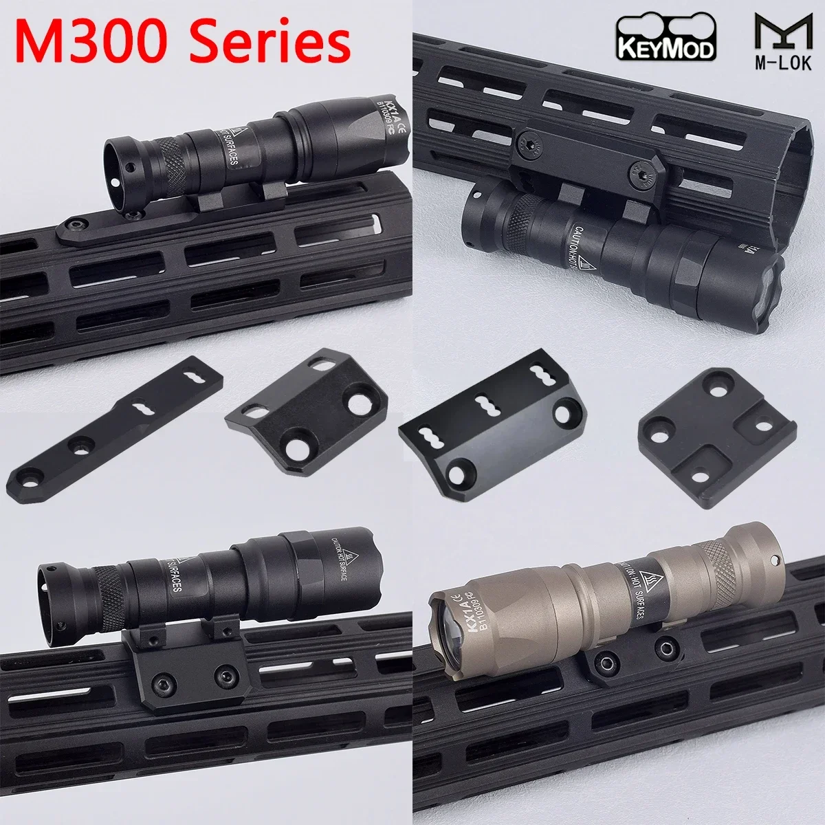 

Airsoft Surefire M300C LED Flashlight M300 Series Scout Torch Fit 20MM Rail MLOK Mount KEYMOD Base Hunting M300B Weapon Light