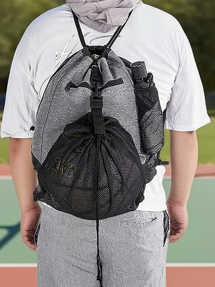 

Баскетбольный рюкзак на шнурке со съемной сетчатой сумкой Спортивная сумка-мешок Нейлоновый рюкзак с мячом Волейбольная бейсбольная сумка для йоги