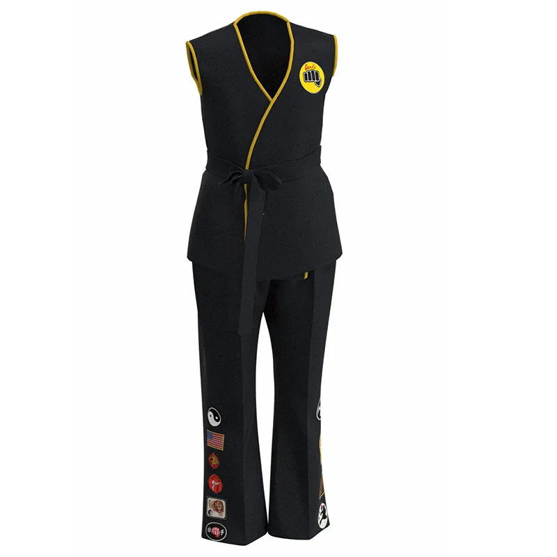 The Karate Cosplay Costume Sleevless Karate Outfits Cobra Kai Adult Kids Halloween Costumes