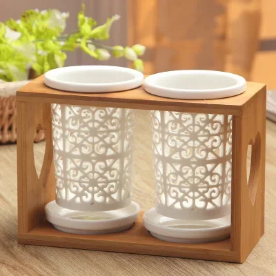 Kitchen Dining&Bar Ceramic knife and fork storage rack Porous drainage box Tableware supplies