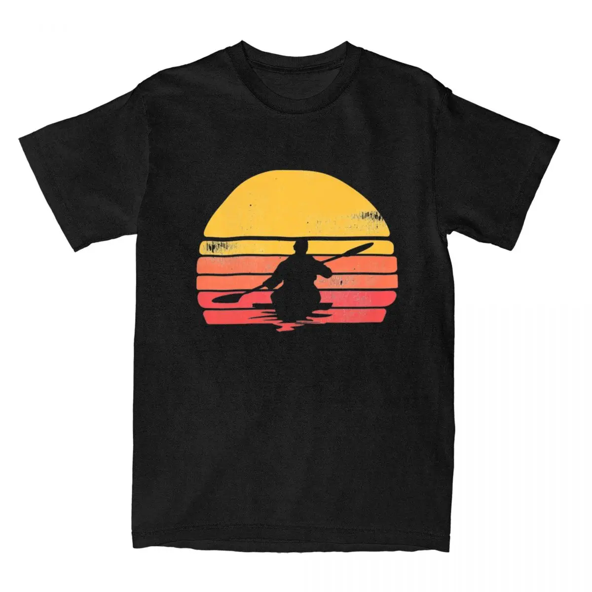 Men Women Kayaking Sunset T Shirts Apparel Sea Kayak 100% Cotton T-shirt Clothes Amazing Tee Shirt All Seasons