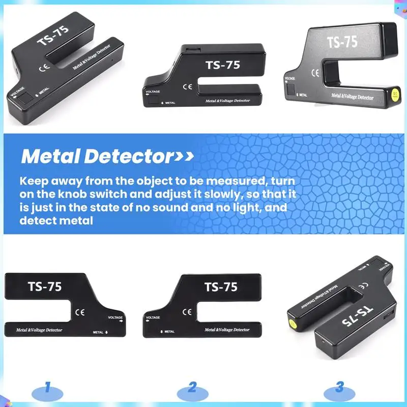 N93R Handheld Metal Voltage Detector, Cable Pipe Wire Detection, Pipeline Wiring Detector TS-75