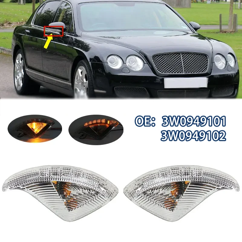 

Rearview LED Mirror Side Turn Signal Lamp Indicator 3W0949102 3W0949101 For Bentley Continental Gt Gtc Flying Spur 2004-2011