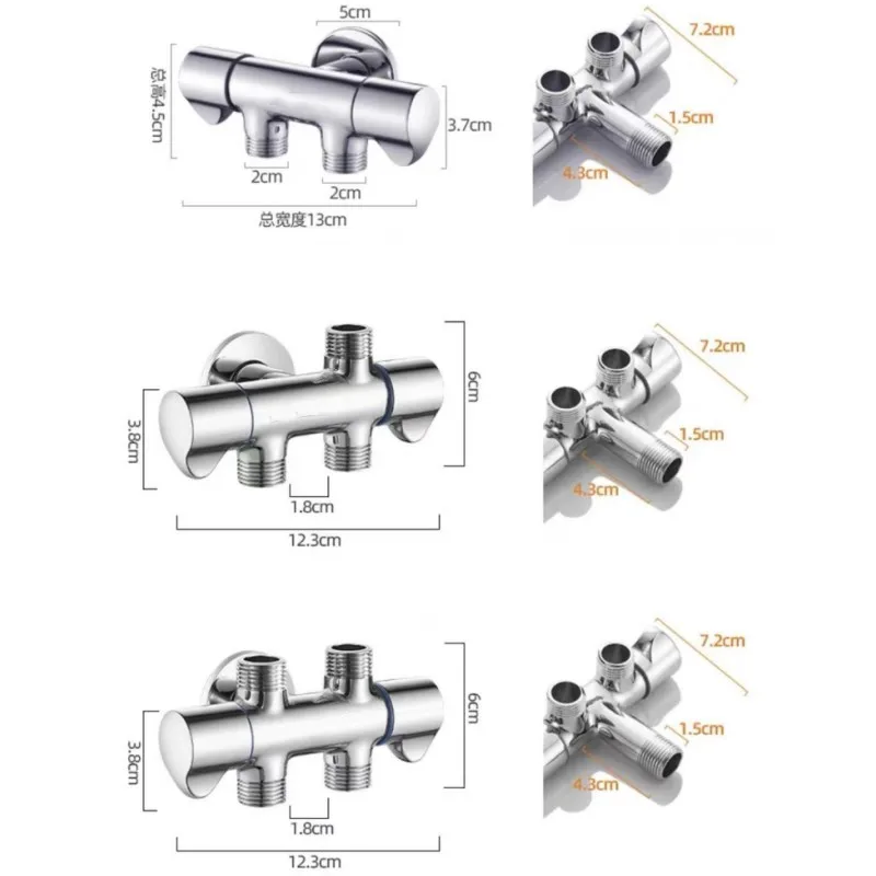 이중 변기 물 분배 밸브, 삼각형 밸브, 세탁기 수도꼭지, 1 인 3 아웃 앵글 밸브