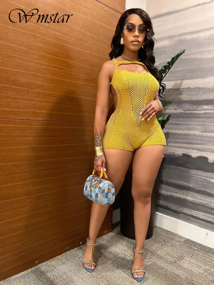

Wmstar Women's Jumpsuits Summer One Piece Outfits Slip Hollow Out Sexy New Style Playsuits Overalls Wholesale Dropshipping 2025