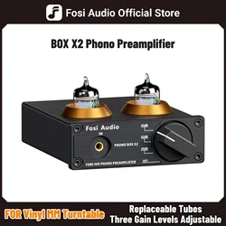 Fosi Audio Preamplificatore Fono per Giradischi Fonografo Preamplificatore Mini Audio Stereo HiFi Tubo A Vuoto Amplificatore Box X2 Per Il FAI DA TE