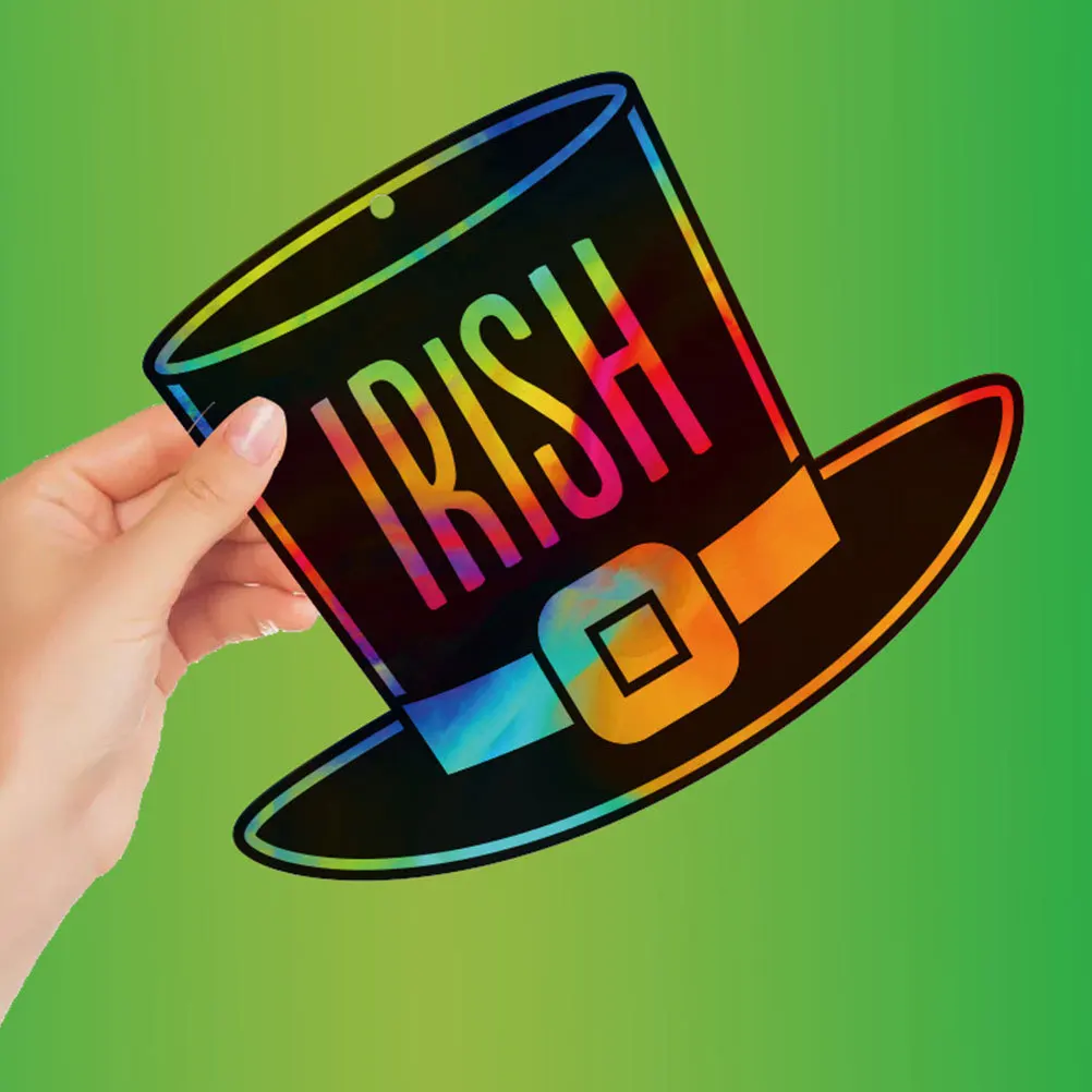 

2Sets DIY St Patrick Scratch Paper Craft Sheets Kids Creativity Party Supply Scratch Kids Toy Party Supply