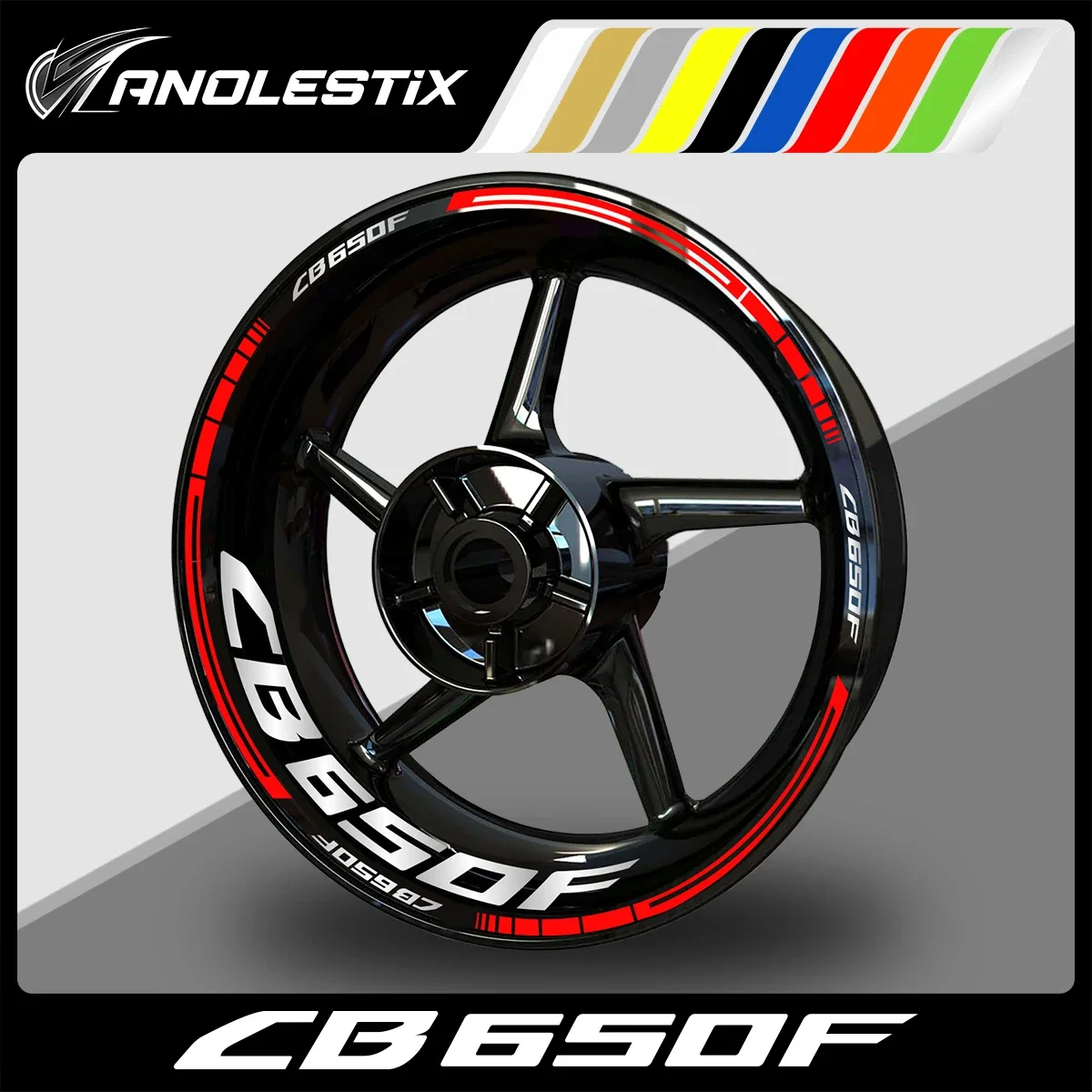 AnoleStix Reflective Motorcycle Wheel Sticker Hub Decal Rim Stripe Tape For Honda CB650F CB 650F 2024 2023 2022 2021 2020 2019