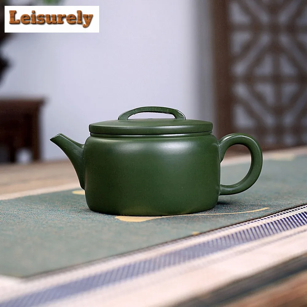 270ml Chinese Yixing Purple Clay Teapots Beauty Kettle Famous Artists Handmade Tea Pot Raw Ore Green Mud Kettle Zisha Tea Set