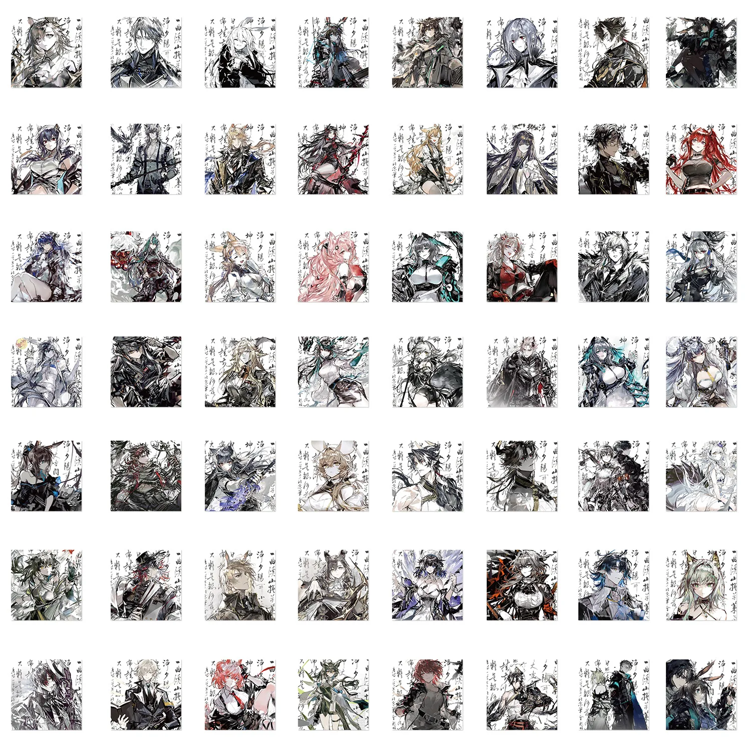 Set of 56 Non-Repeating Creative DIY Stickers: Unique Designs for Scrapbook, Planner, Notebook & Skateboard Doodle Decor