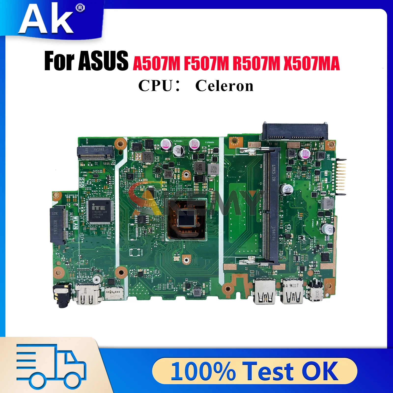 

X507MA Материнская плата для ноутбука ASUS VivoBook F507M A507M X507MA X507M R507M Материнская плата для ноутбука с процессором Celeron 100% tests OK stk