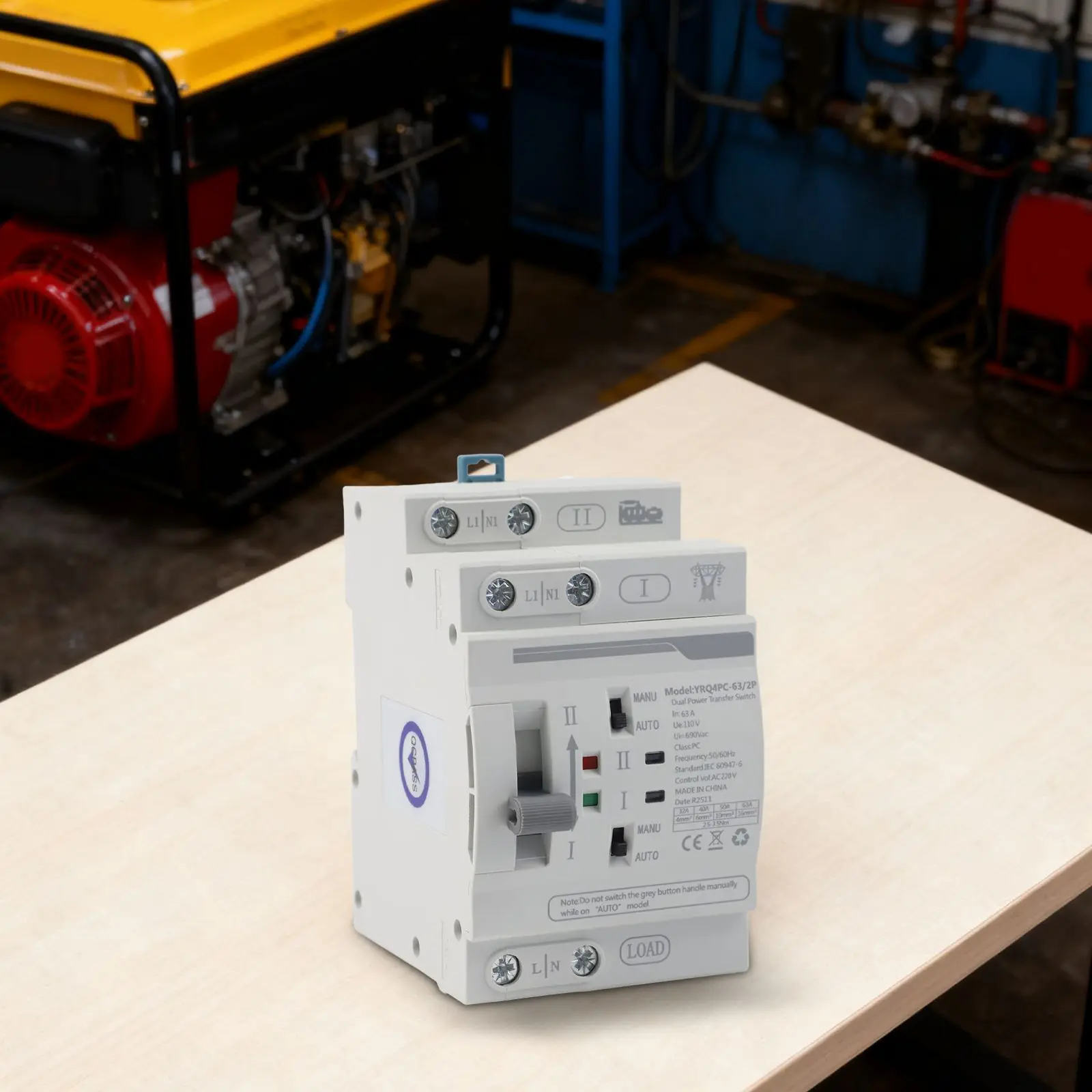 High-demand Equipment Integrated Light Indicators Mechanical Stress Resistance Automatic Transfer Switch 108*50.5mm
