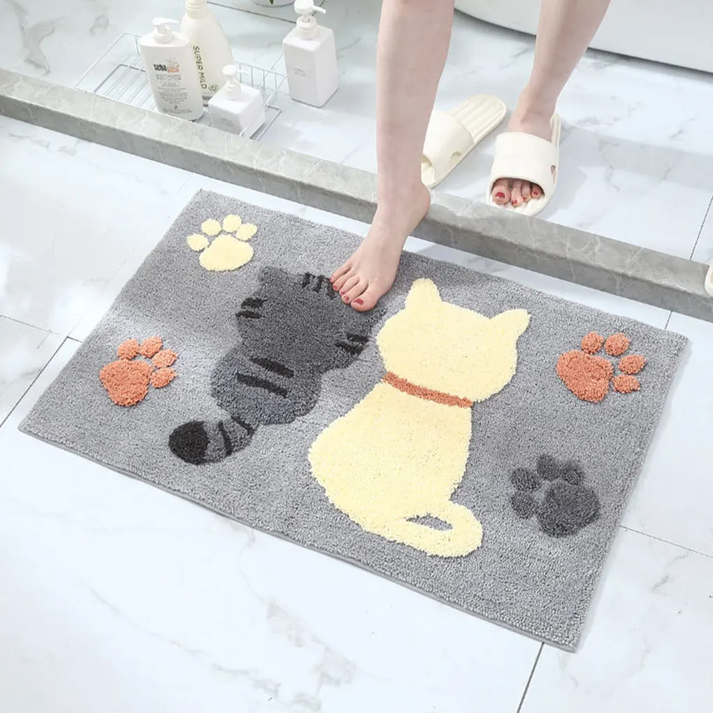 Cartoon Cute Bathroom Rug Wide Application And Ulti-functional Non-Slip Polyester Cute Bathroom Mat