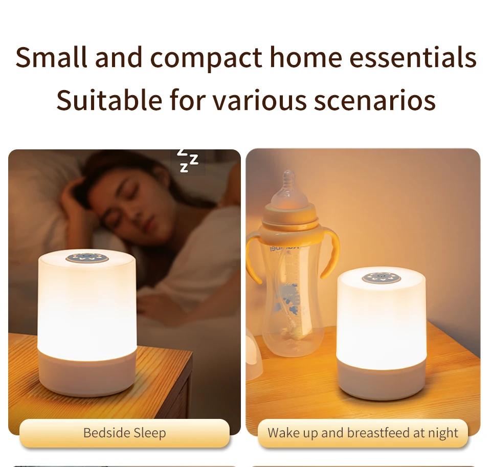 Rechargeable Led Night Light with Remote Control Timing Dimmable Table Lamp Baby Nursery Bedside Sleeping Reading Touch Switch