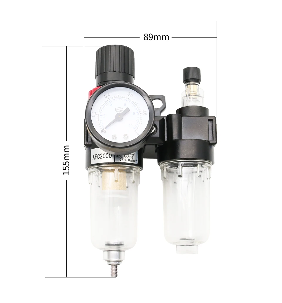 AFC2000 G1/4 Luftkompressor Öl Wasserabscheider Luftfilter zur Reduzierung des Druckventilreglers AFR2000 + AL2000 – Detail 7