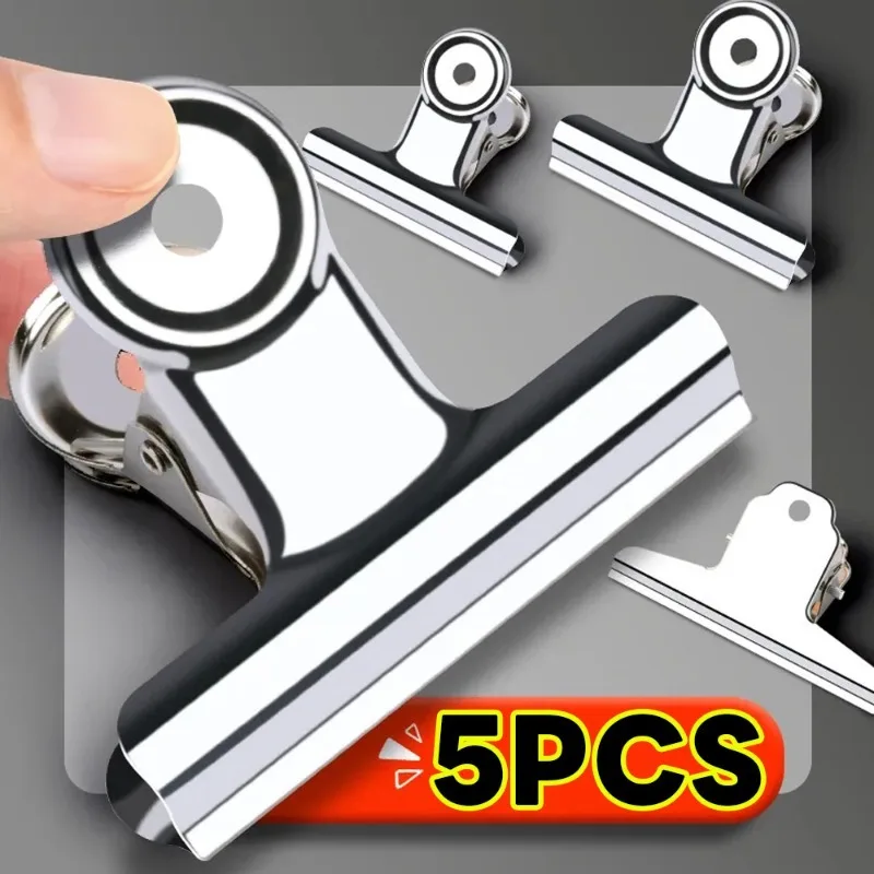 

5-1 шт., металлическая скрепка из нержавеющей стали для доски объявлений, художественная сумка для еды, фото документов, офисные канцелярские принадлежности 4/5,5/7/11,5/15/18 мм