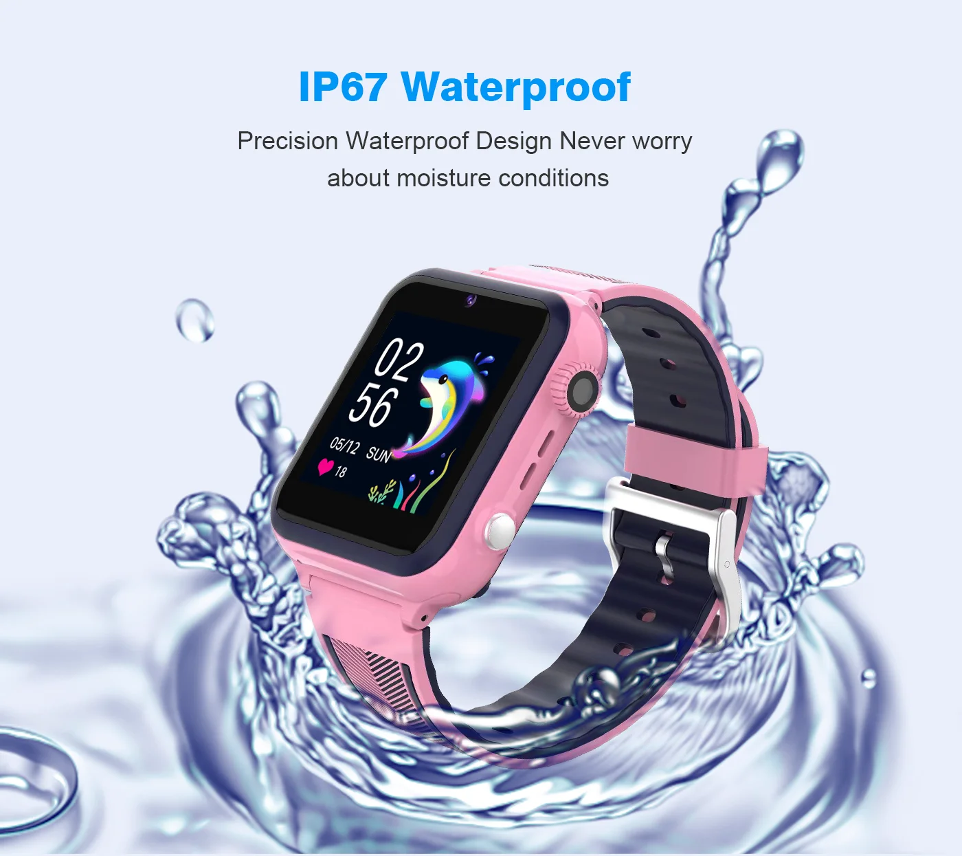 

Kids Smart Watch 4G Sim Card SOS Phone Call GPS Positioning Footprint Tracking IP67 Waterproof 7 Game Flashlight Children's Gift