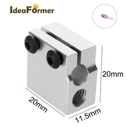 Volcano Hotend Eruption Heater Block 20*20*11.5MM Aluminum For E3d Volcano Hotend V5 V6 J head Heat Block 3D Printer Accessories