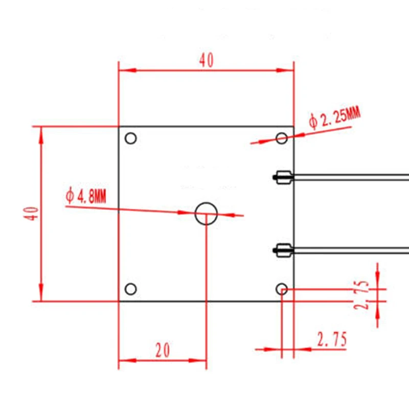 40*40*2MM Precision Instrument With Hole MCH 300W Alumina High Temperature Ceramic Heating Sheet High-efficiency 3.7V 5V 12V 24V