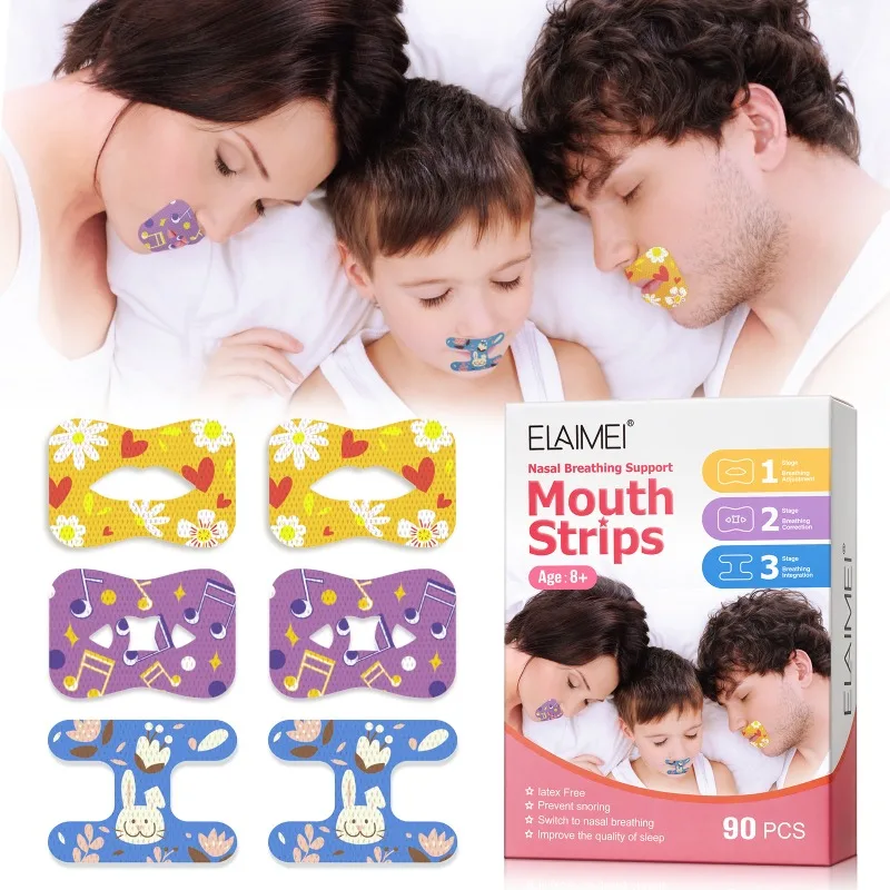 30Pcs/Box Anti-Snoring Stickers for Children Adult Night Sleep Lip Nose Breathing Improving Patch Mouth Correction Sticker Tape