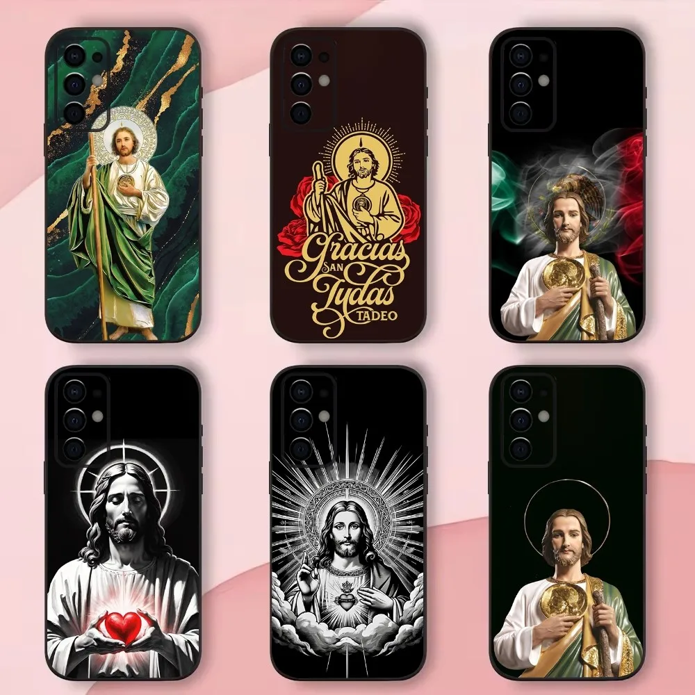 San Judas Tadeo ART Phone Case For Samsung S24,S21,S22,S23,S30,Ultra,S20,Plus,Fe,Lite,Note,10,9,5G Black Soft Shell