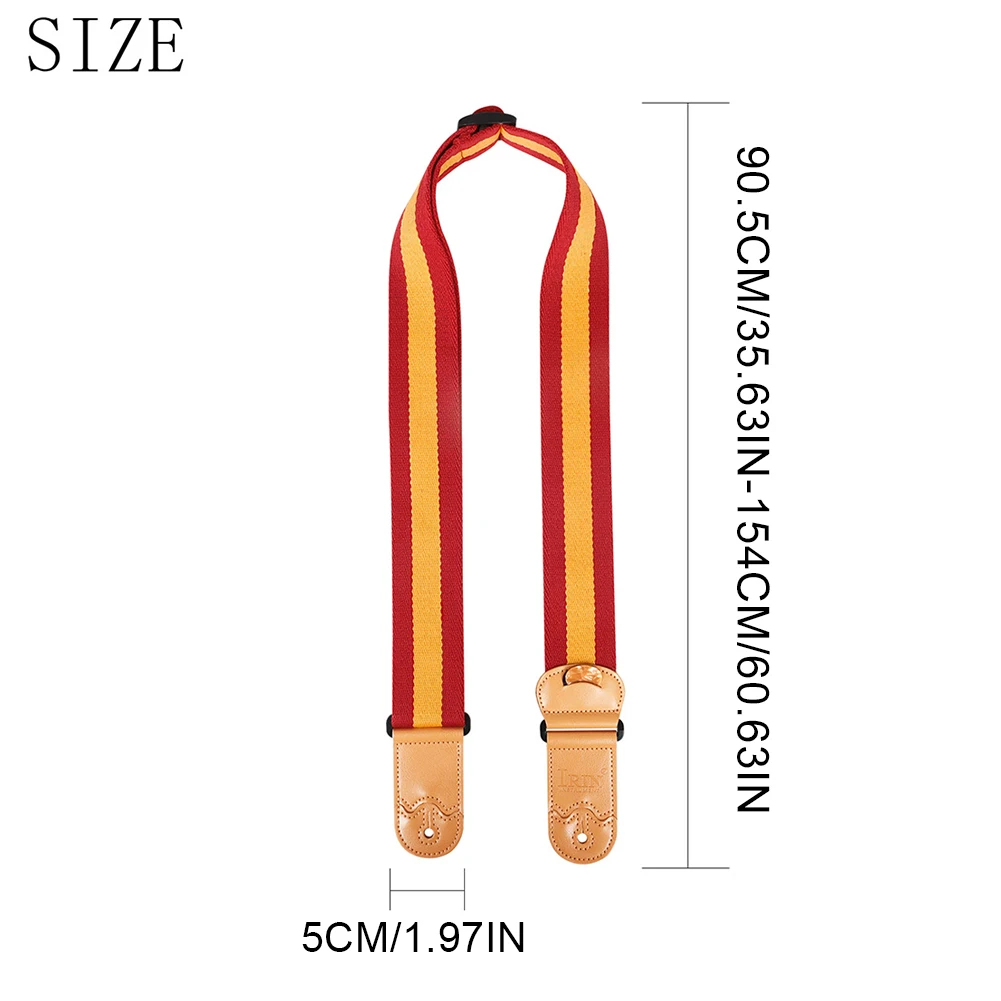 Sangle de guitare avec plectres et poche pour plectres, ceinture à rayures colorées, bandoulière pour guitare basse électrique acoustique