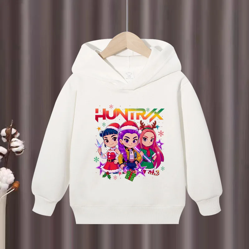 جديد KPop شيطان الصيادين الأطفال مقنعين Sweatshi أنيمي عيد الميلاد طباعة طاقم الرقبة البلوز الفتيات Kawaii الشتاء بلوزات دافئة غير رسمية