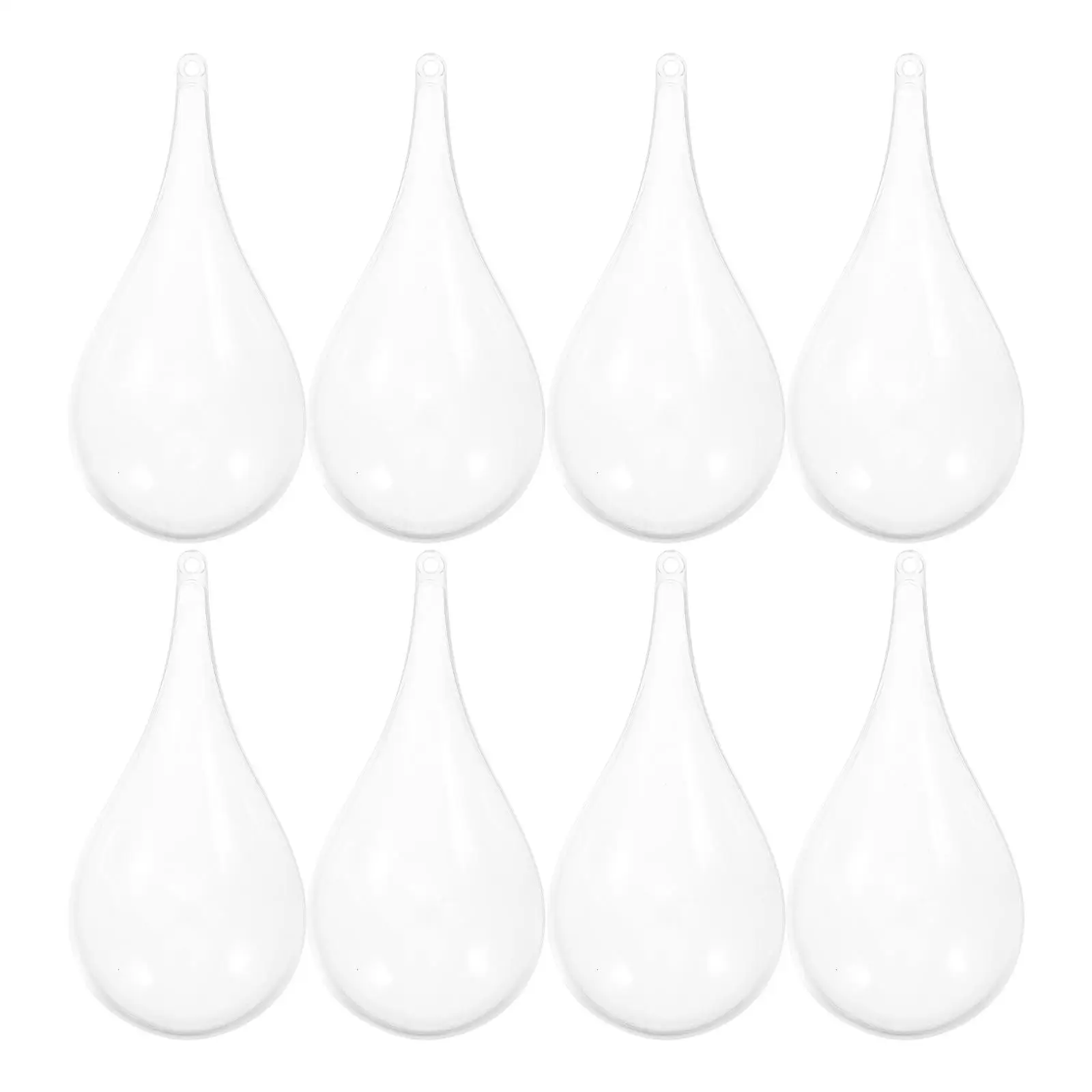 

8 Pcs Hollow Drop Ball Fillable Ornament Party Favor Christmas Tree Balls Hanging Clear Centerpieces
