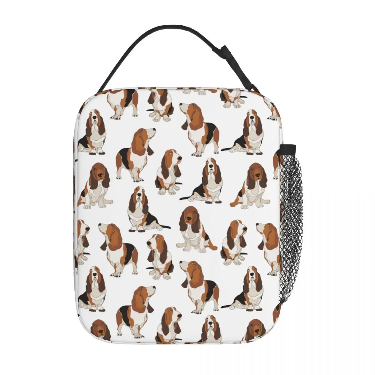 Basset Hound Dogs borsa termica per il pranzo per il viaggio Bento Box portatile uomo donna scatola termica per alimenti