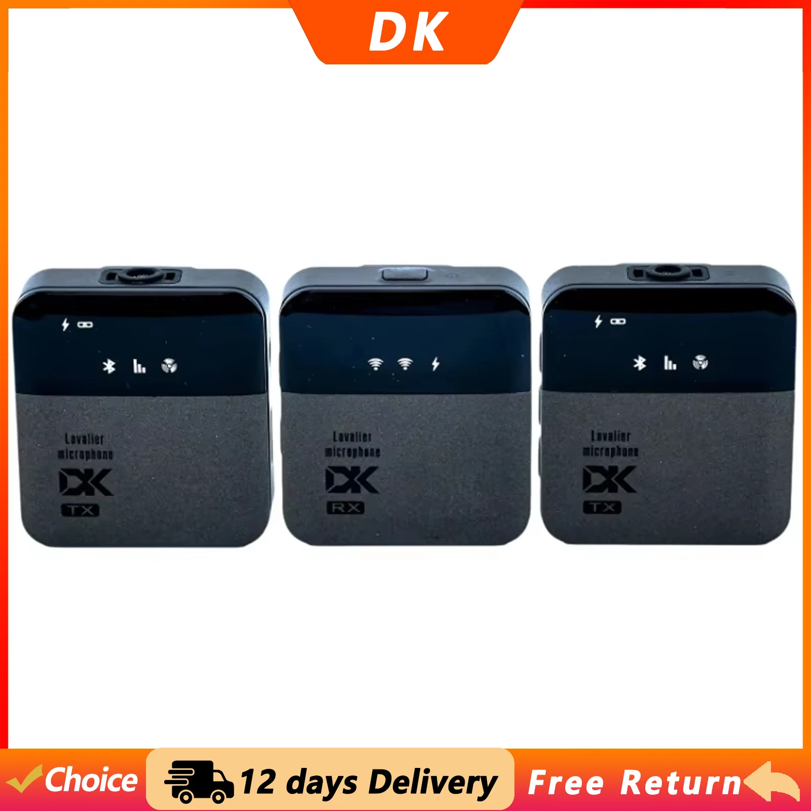 DK MP-5BR 2.4G Wireless Lavalier Microphone Intelligent Noise Reduction Microphone with Built-in DSP Chip Bluetooth Reverb