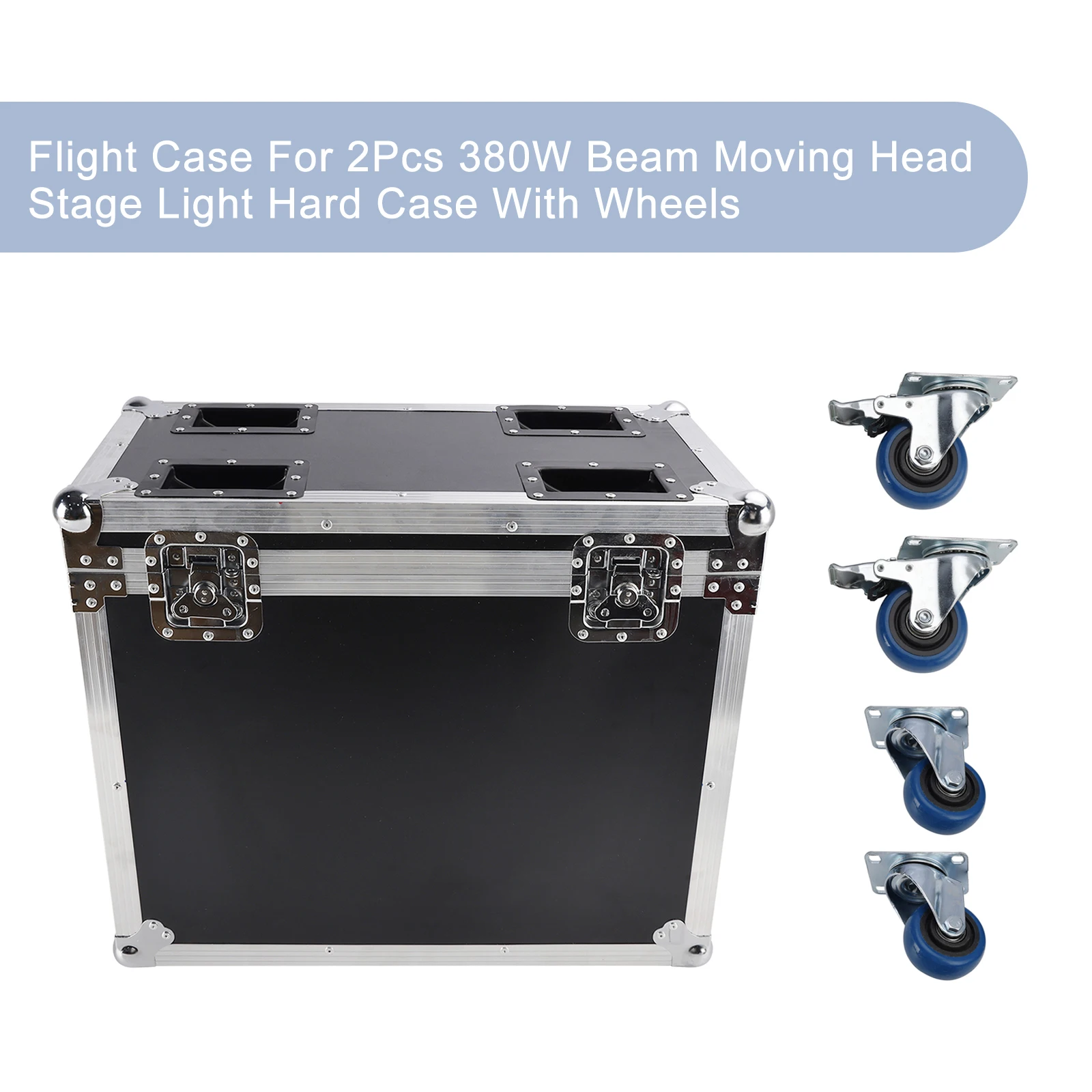Flight Case For 2Pcs 380W Beam Moving Head Stage Light Hard Case With Wheels