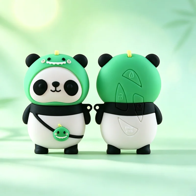 Cartoon-Panda-Stil für Hyundai IONIQ 6 New Grand Prix GN7 Kona 5 7-Tasten-Fernbedienung Autoschlüssel-Hülle Abdeckung Kein Tastendisplay – Detail 2