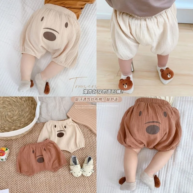 

1-3T Ins Summer Baby Girls Toddler Toddler Cartoon Loose Lantern Shorts Cool Casual Mosquito Repellent Pants