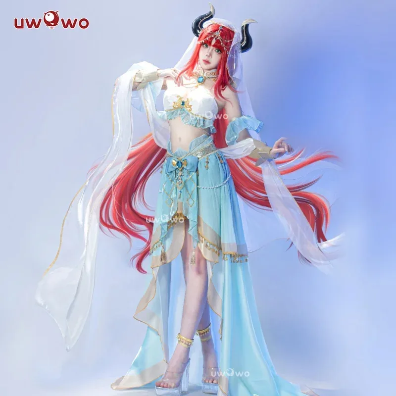 

LQIN STOCK UWOWO Nilou Косплей Genshin Impact Fanart Nilou 'Aqua Seraphina' Танцевальное платье Косплей Костюм