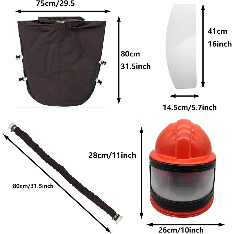 home.Sandblaster Helmet Safe Air Feed Sand Blast Helmet Shoulder  Protector Sandblaster Thermostat 5 Pieces Outer Lenses