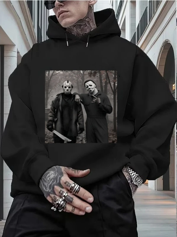 سترة Jason Voorhes and Michael Myers المضحكة للهالوين من القطن الخالص هي الأكثر مبيعًا لموسم خريف/شتاء 2025 #1