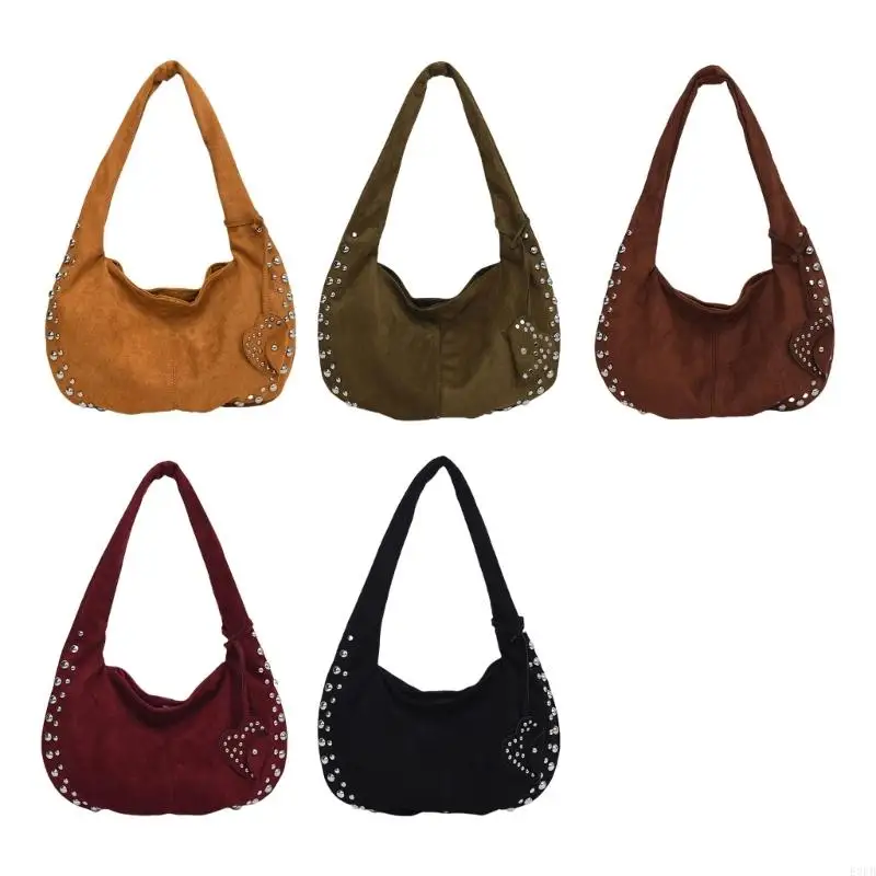 

E8FB Slouchy Bag For Women Spacious Shoulder Bag Casual Handbag Underarm Purse