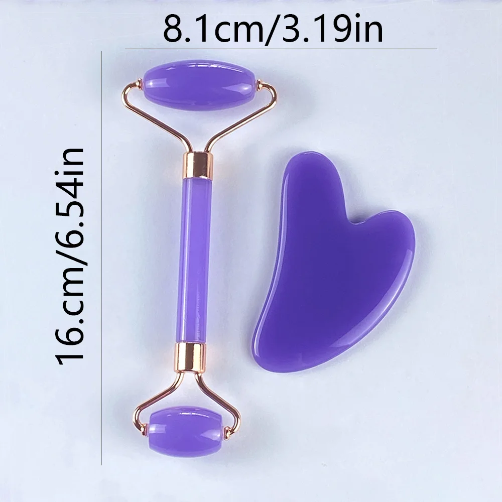 2 pcs Scraping BOARD ชุด Jade Roller Skincare Kit Face Oil Face Anti-Aging ชุดล้อ Face Roller Body Scraper คอ Facial เครื่องมือ