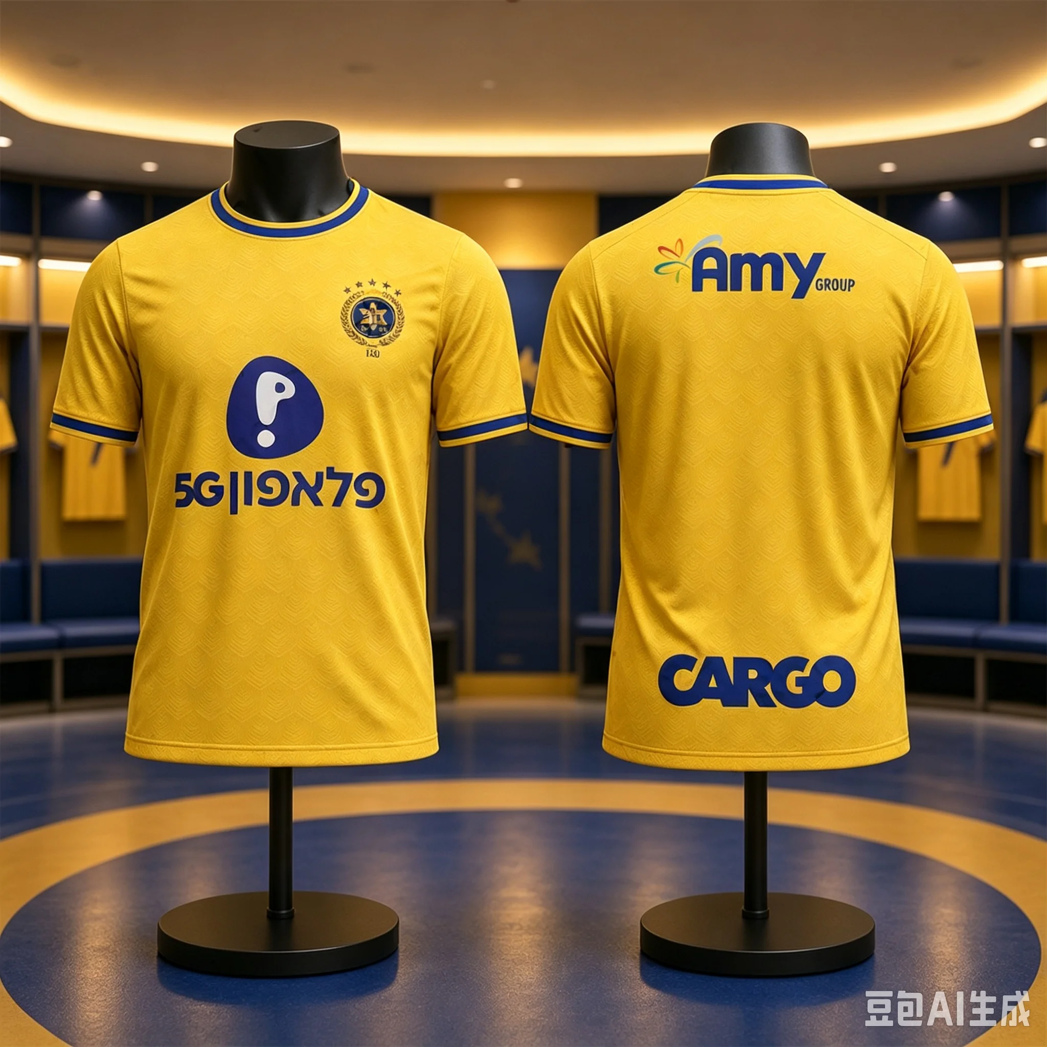 Heiß begehrtes 3D-gedrucktes Fußballtrikot T-Shirt von Maccabi Tel Aviv Israel – Sportlich und bequem, 2026, passend für die ganze Familie – Detail 6