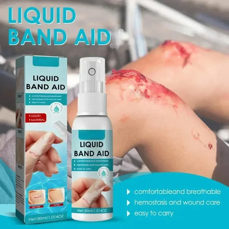 30ml Liquid Bandage Spray Waterproof Liquid Sprayer For All Skin Areas Waterproof Wound Healing Gel Liquid Hemostatic Adhesive