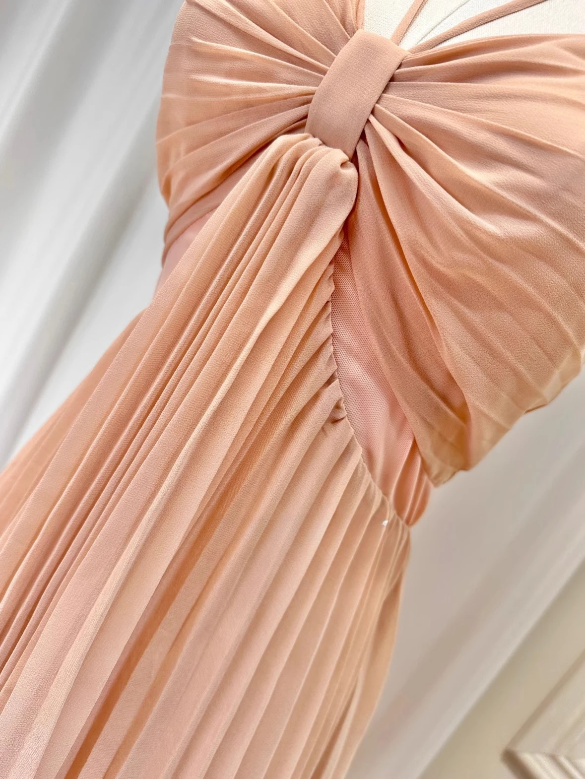 Vestido plissado rosa claro feminino, elegante, em camadas, babados, sem mangas, roupas com alças, decote em v, festa de feriado, aniversário