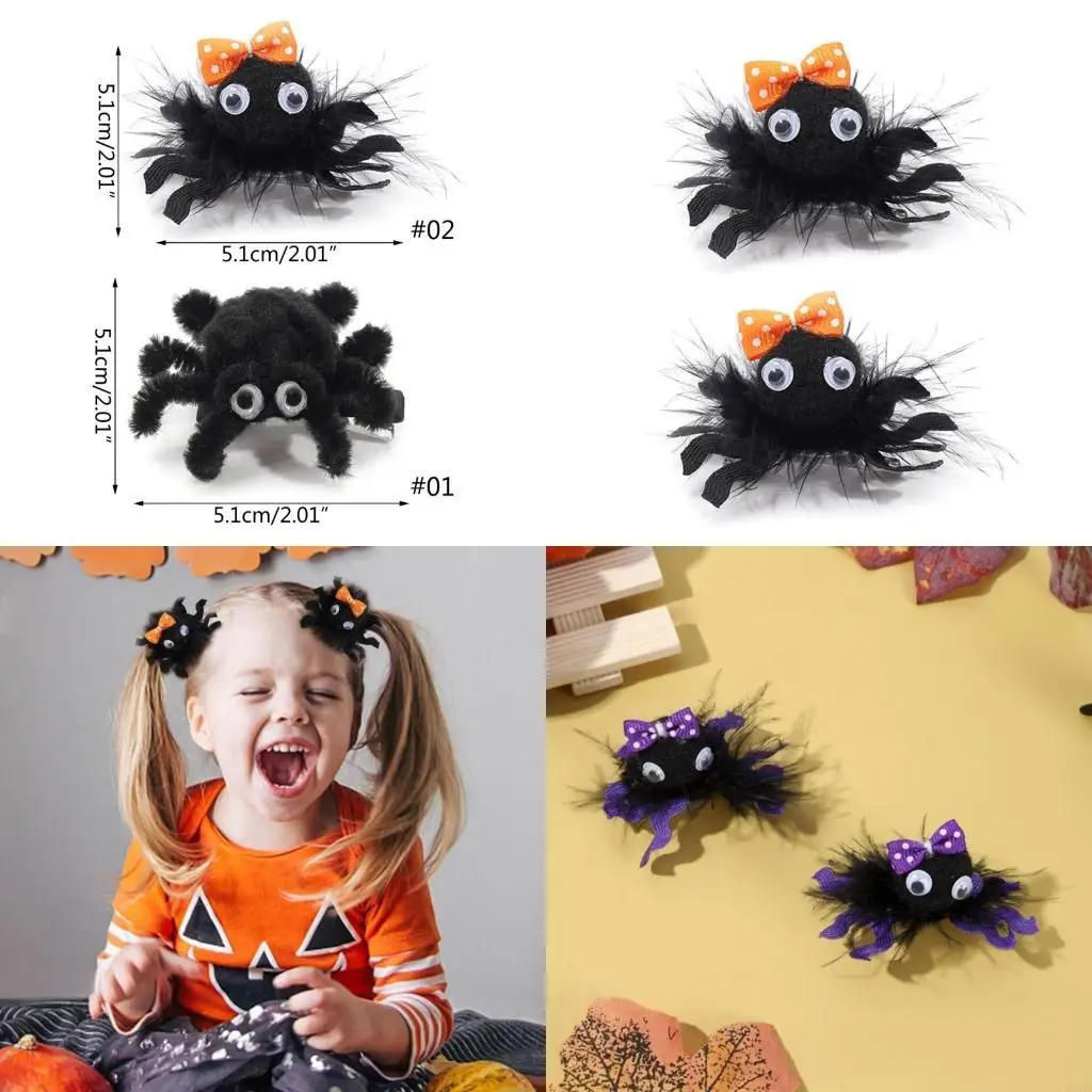 

Halloween Spiders Hairpin Stylish Hair Clip Animal Hair Barrettes for Baby Girls