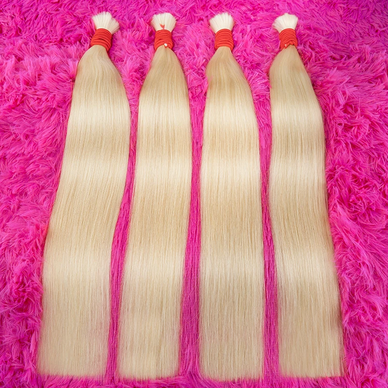 Straight Human Braiding Hair Bulk For Braiding Vietnamese Human Hair Bundle Blonde No Weft 18-30inch Inch Bulk Hair Extensions