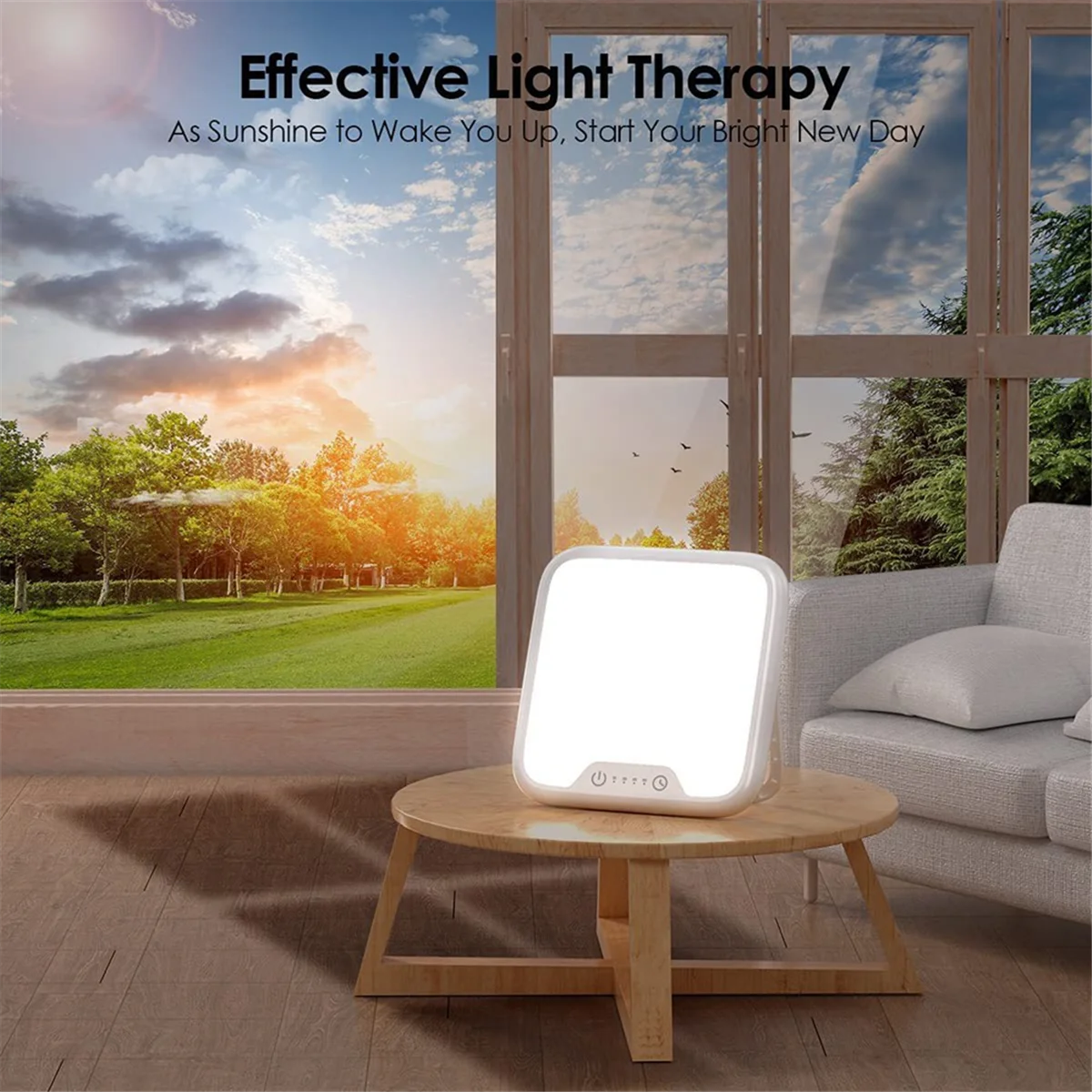 A72Z SAD Light Therapy Lamp Full Spectrum Solar Seasonal Depression Simulated Sunrise and Sunset Energy Lamp EU PLUG