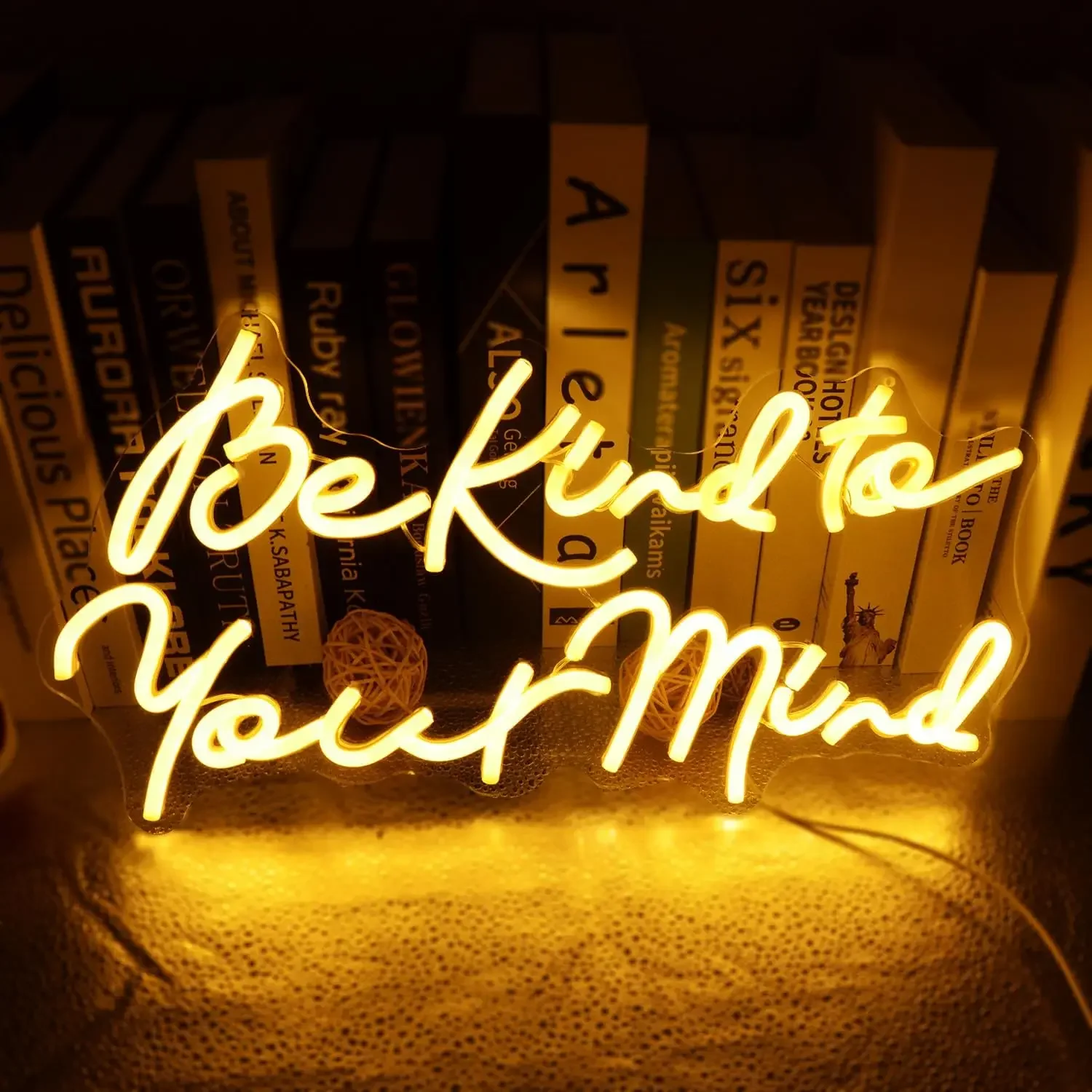 Be Kind To Your Mind Neon Sign USB Dimmable LED Neon Light Sign for Drink Bar Man Cave Bedroom Garage Game Room Party Wall Decor