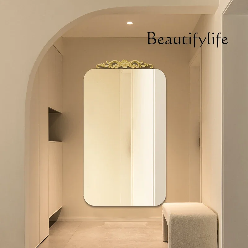 M French Full-body Mirror Against The Wall Hand-customized Large-size High-value Floor Mirror Retro Full-length Mirror Home Use