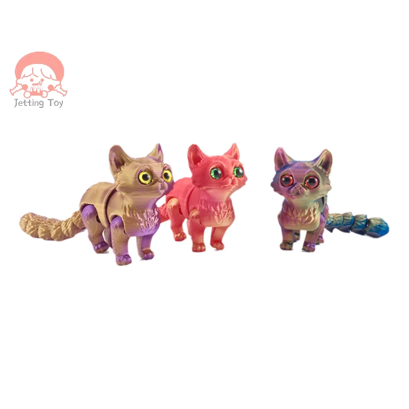 

1PC Children’s Gift: Mini Cat Doll with Movable Parts 3D Printed, Sparkly Eyes, Perfect for Indoors
