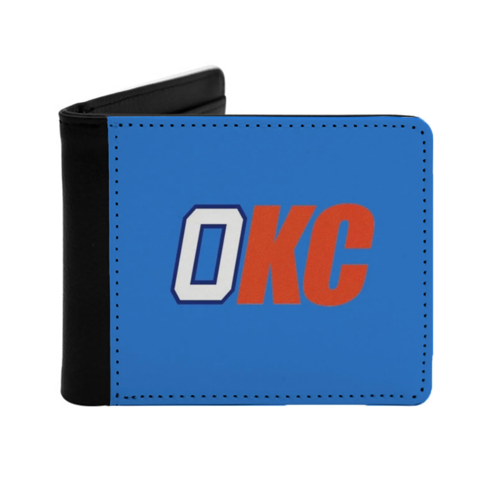 0Kc Personalized Men's Leather Wallet Card Money Bag Pu Leather Wallet Okc Russell Westbrook Westbrook Basketball Sports Team